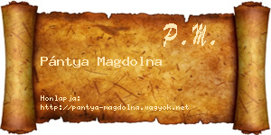 Pántya Magdolna névjegykártya